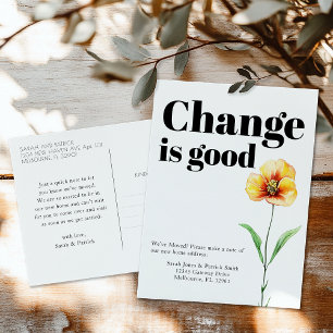 Change Is Good Moving Announcement Postcard