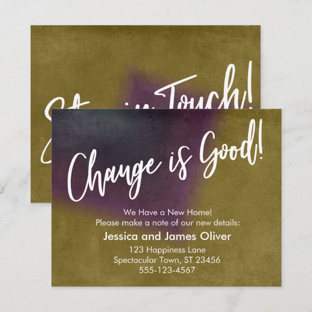 Change is Good! Multicolored Grunge Announcement (Front/Back)