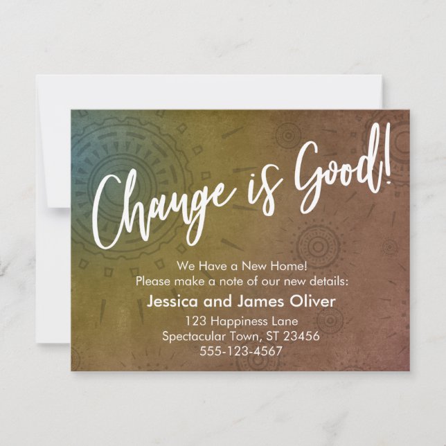 Change is Good! Textured, Orange Graphic Card (Front)