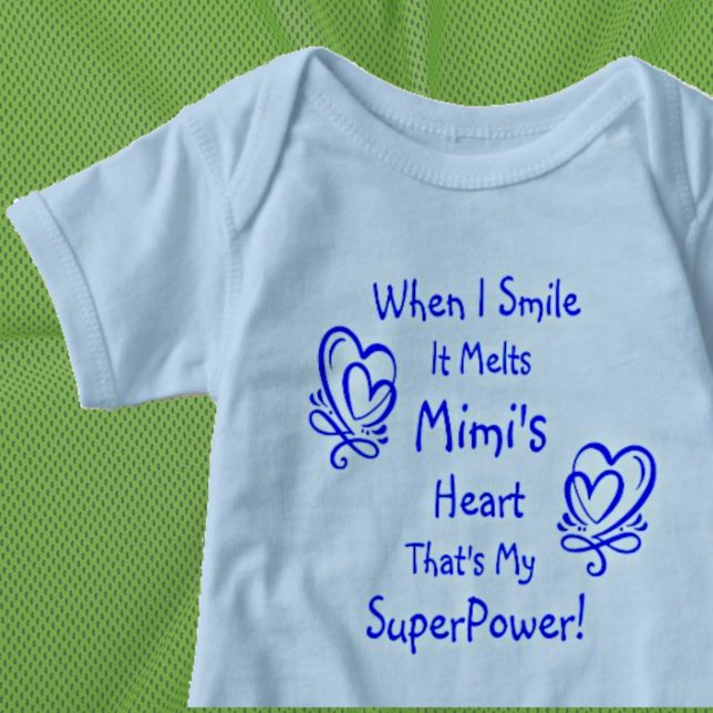 Change Name ALL Text Smile Breaks Heart Superpower Baby Bodysuit (Creator Uploaded)