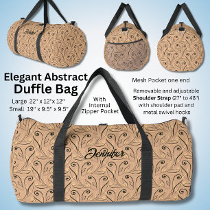 Change Name, Beige Brown Modern Abstract Duffle Bag