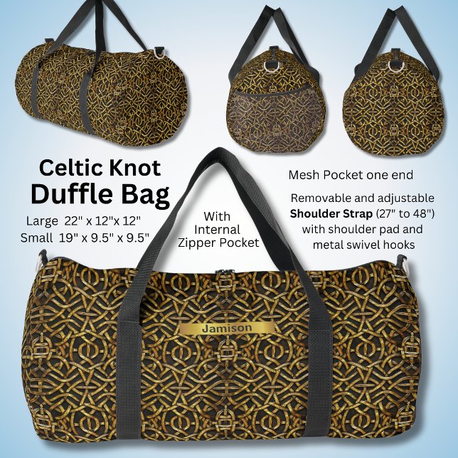 Change Name, Brown Gold Black Celtic Knot Duffle Bag (Creator Uploaded)