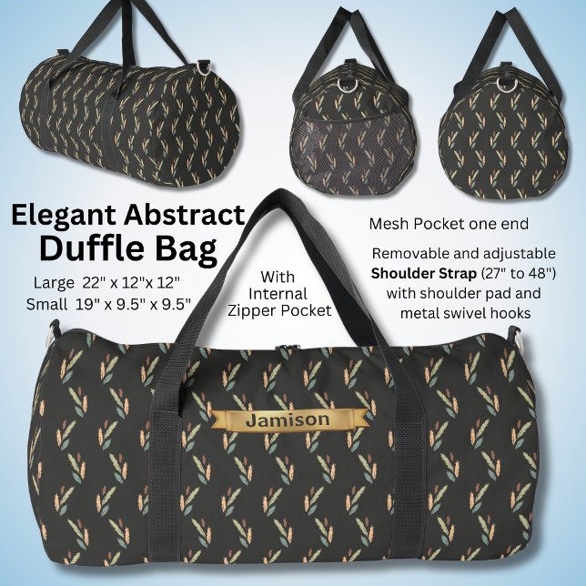 Change Name, Modern Brown Green Abstract Duffle Bag (Creator Uploaded)