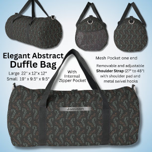 Change Name, Modern Brown Olive Grey Ferns Duffle Bag