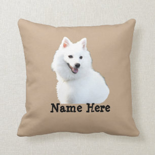 Change Name Own Photo Text Japanese Spitz  Dog Cushion