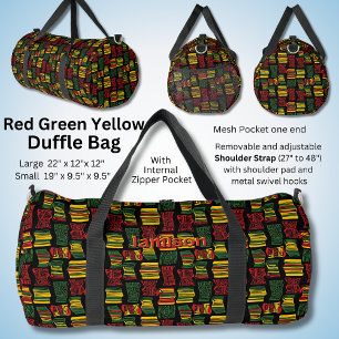 Change Name, Red Green Yellow Black Duffle Bag