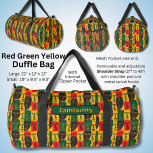 Change Name, Red Green Yellow Black Faces Duffle Bag