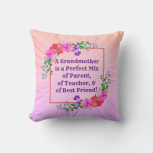 Change Name & Text Grandmother Perfect Mix Pink Cushion