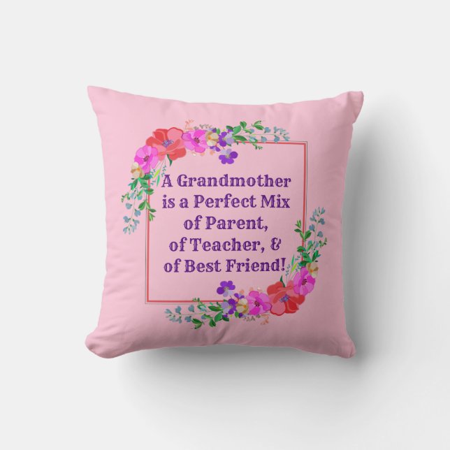 Change Name & Text Grandmother Perfect Mix Pink Th Cushion (Front)