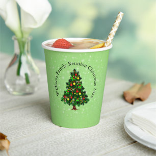 Change Name Text Matching Christmas Tree 20xx Paper Cups