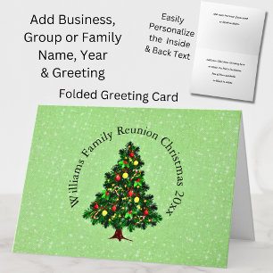Change Name Text Matching Christmas Tree Greeting Card