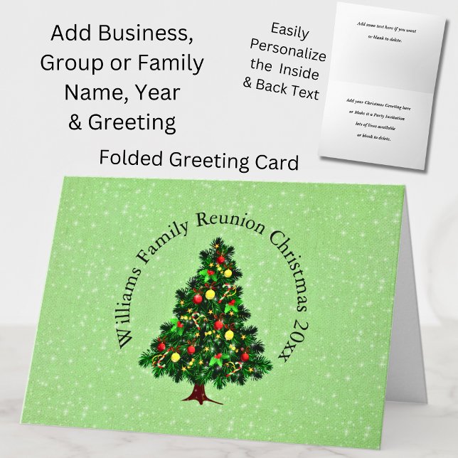 Change Name Text Matching Christmas Tree Greeting Card (Creator Uploaded)