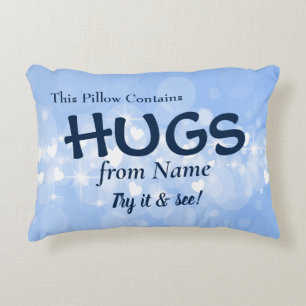 Change Name & Text This Pillow Contains Hugs from