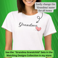 Change Name / Title Grandma Heart Matching Baby 