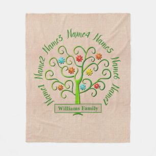 Change Names Grandchildren Family Tree of Life  Fleece Blanket