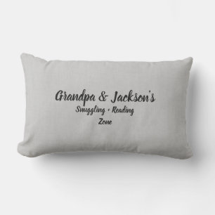 Change Names Text Grandpa Cuddling Reading Zone Lumbar Cushion