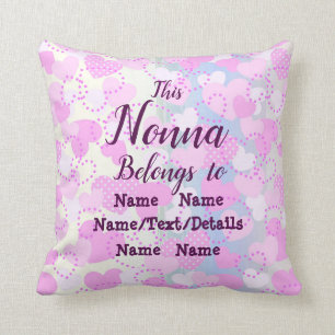 Change Nonna Name, Add Children Names Personalised Cushion