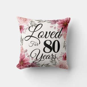 Change Number Age Birthday Flowers for Grandmother Cushion