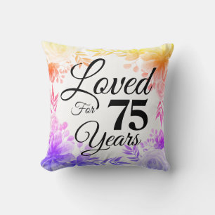 Change Number Age Birthday Flowers Loved XX Years Cushion