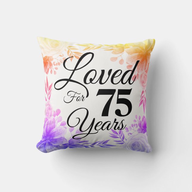 Change Number Age Birthday Flowers Loved XX Years Cushion (Front)