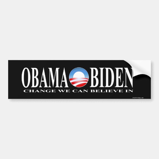 Change obama biden sticker black (Front)