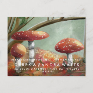 Change of address announcement toadstool oil paint