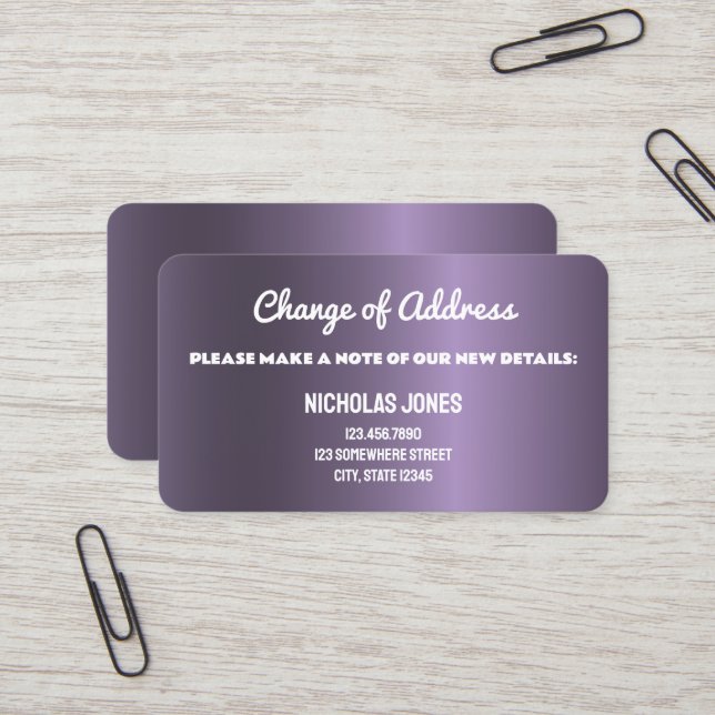 Change of Address Beautiful Business Card (Front/Back In Situ)