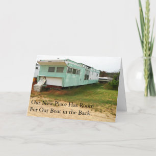 Change of Address Card: Boat in Back Announcement