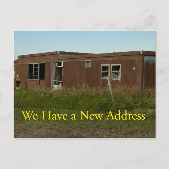 Change of Address Card: Broken Windows Announcement Postcard (Front)