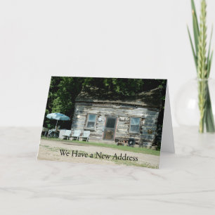 Change of Address Card: Log Cabin Announcement