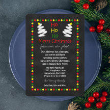 Change of Address Christmas Flat Card Chalkboard