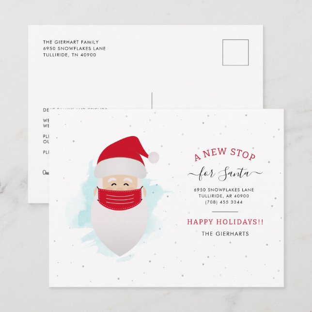 Change of Address Christmas Holiday Moving Announcement Postcard (Front/Back)