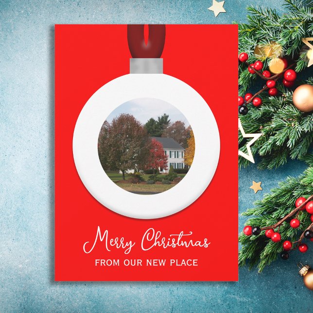 Change of Address Christmas Photo Ornament Card (Creator Uploaded)
