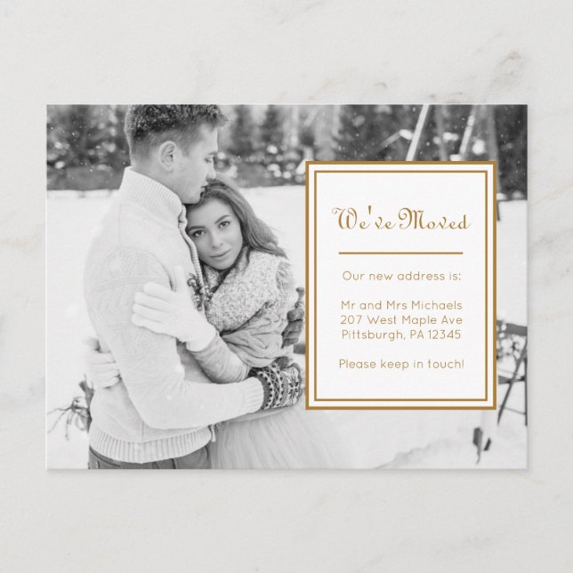 Change of Address Classic Photo with Message Announcement Postcard (Front)