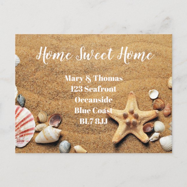Change of address Coastal Postcard Home Sweet Home (Front)