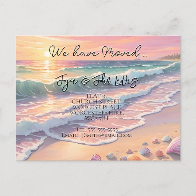 Change of address Coastal Postcard Home Sweet Home (Front)