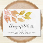 Change of Address Fall Foliage Moving Announcement<br><div class="desc">This stylish moving announcement card is decorated with minimalist watercolor foliage in shades of rust.
Easily customisable.
Use the Design Tool to change the text size,  style,  or colour.
Because we create our artwork you won't find this exact image from other designers.
Original Watercolor © Michele Davies.</div>