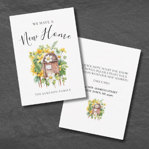 Change Of Address Floral Moving Announcement Card