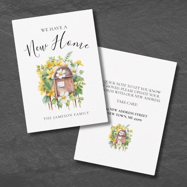 Change Of Address Floral Moving Announcement Card (Floral Moving Announcement Card)