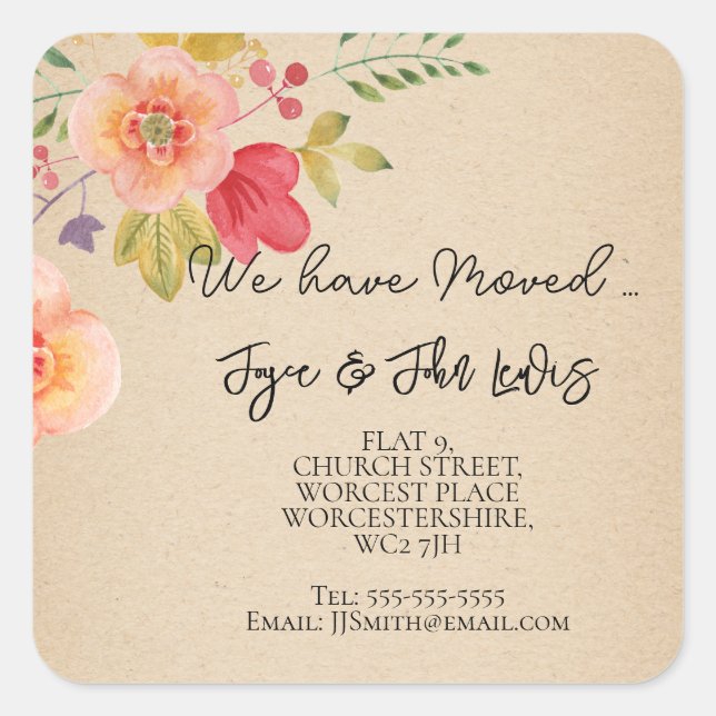 Change of address label sticker (Front)