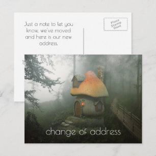 Change of Address Mushroom House Postcard