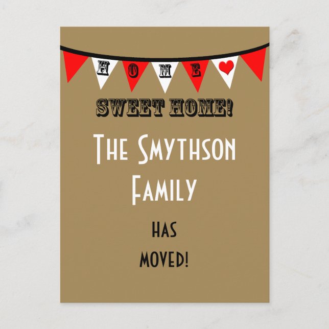 Change of Address Postcard - Bunting (Front)