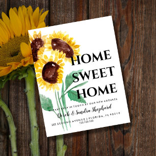 Change of address postcard we have moved flowers