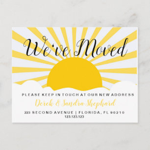 Change of address postcard we have moved sun