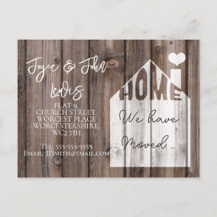 Change of address postcard we have moved wood