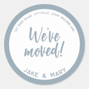 Change of address Simple Modern We've moved Classic Round Sticker