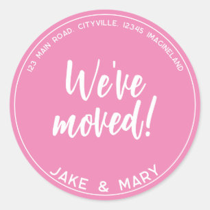 Change of address Simple Modern We've moved Classic Round Sticker