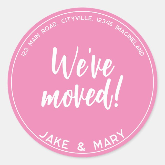 Change of address Simple Modern We've moved Classic Round Sticker (Front)