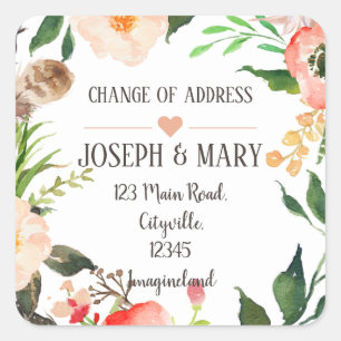 Change of address square sticker
