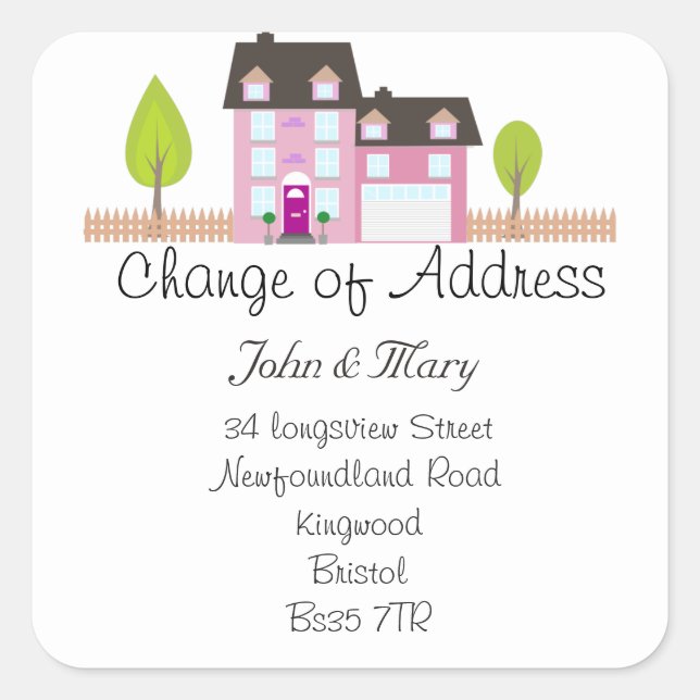Change of Address sticker (Front)